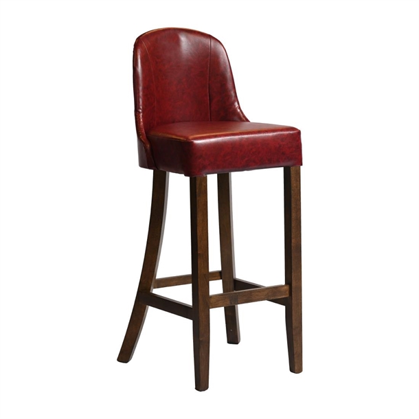 Kilsby Bar Chair in Vintage with Bison Bordeaux Seat (Single) (Direct)