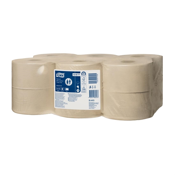 Tork Natural Mini Jumbo Toilet Roll Advanced T2 - 170m (Pack 12)
