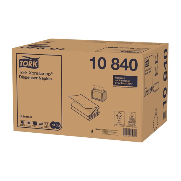 Tork Xpressnap White Dispenser Napkin 1Ply (Pack 9000)