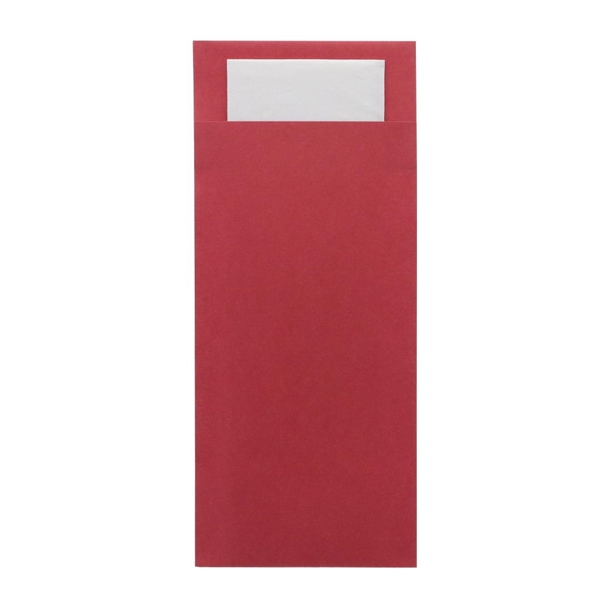 Europochette Classic Sized Beet Cutlery Pouch White 2ply Napkin (Pack 500)