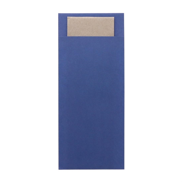 Europochette Classic Sized Marine Cutlery Pouch Kraft 2ply Napkin (Pack 500)