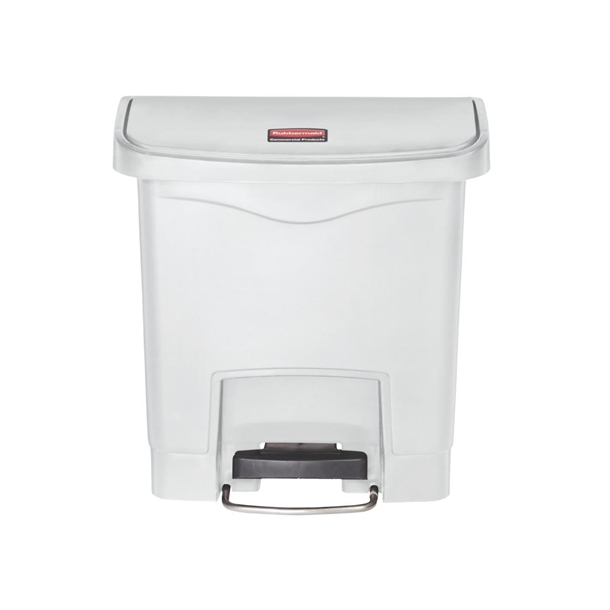Rubbermaid Slim Jim Front Step Pedal Bin White - 15Ltr