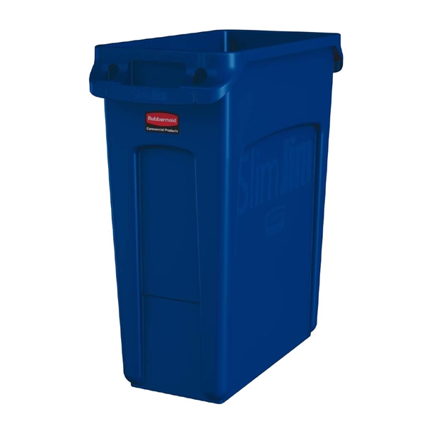 Rubbermaid Slim Jim with Venting Channels Blue - 60Ltr
