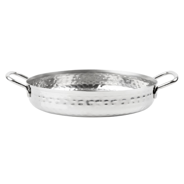 Olympia Table Presentation Handled Dish Stainless Steel Hammered - 180mm