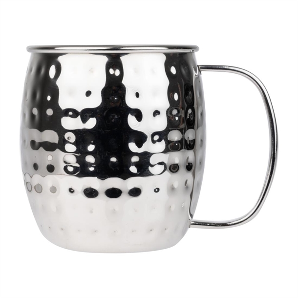 Olympia Barware Mug Hammered Stainless Steel - 440ml