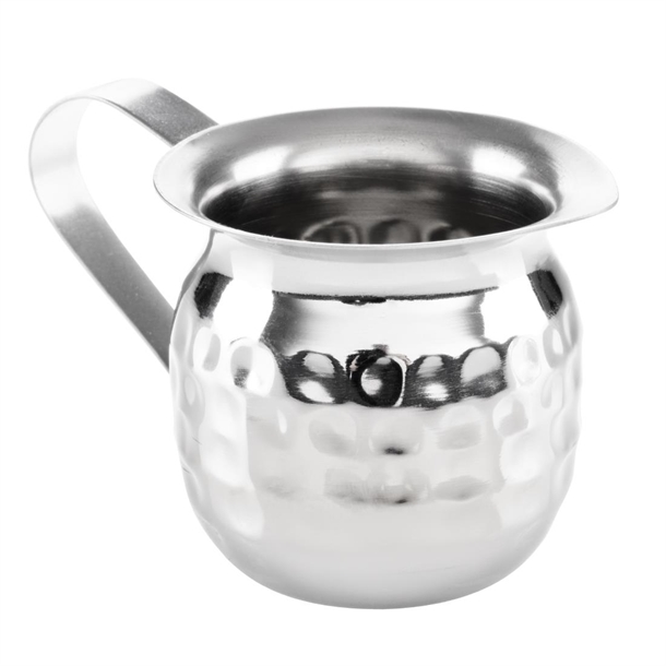 Olympia Mini Milk Jug Stainless Steel Hammered - 78ml (Box 6)