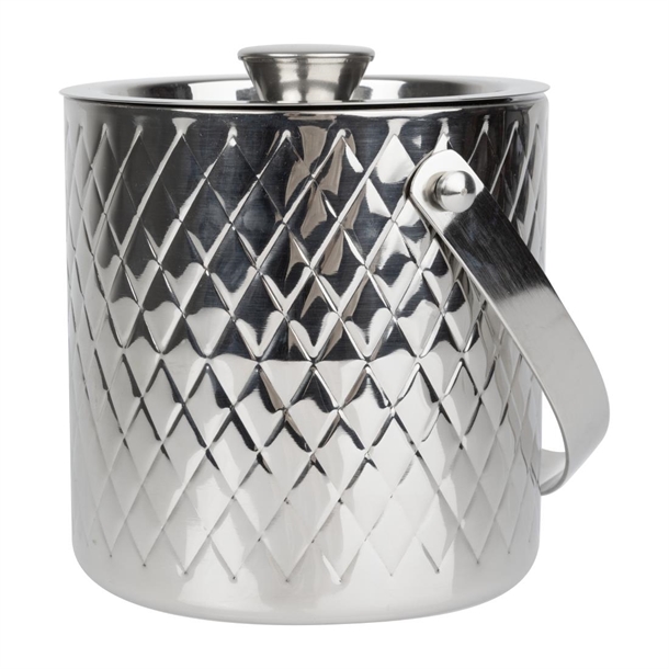 Olympia Geo Double Wall Ice Bucket Stainless Steel - 2Ltr