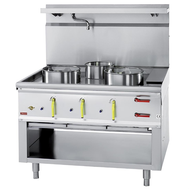 Diamond 3 Burner Wok Stove with Water Curtain (Direct)