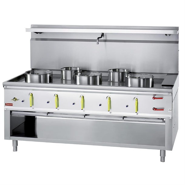 Diamond 5 Burner Wok Stove with Water Curtain (Direct)