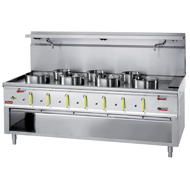 Diamond 7 Burner Wok Stove with Water Curtain (Direct)