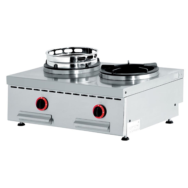 Diamond Table Top Double Gas Fire Wok Burner (Direct)
