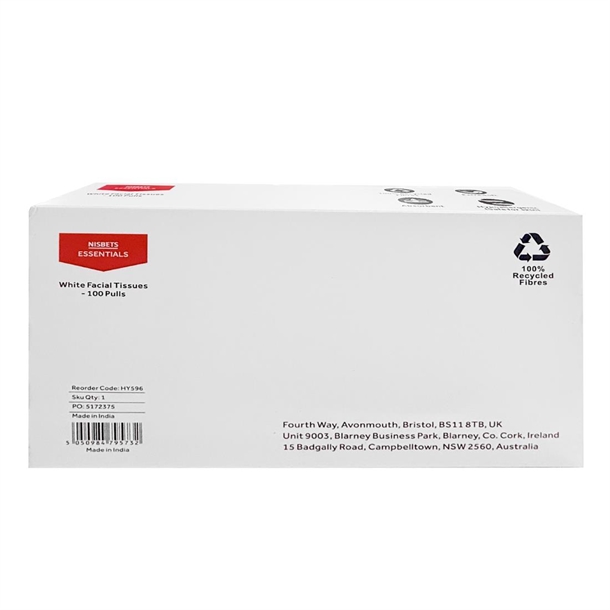 Nisbets Essentials White Facial Tissues - 100 sheets (Box 36)