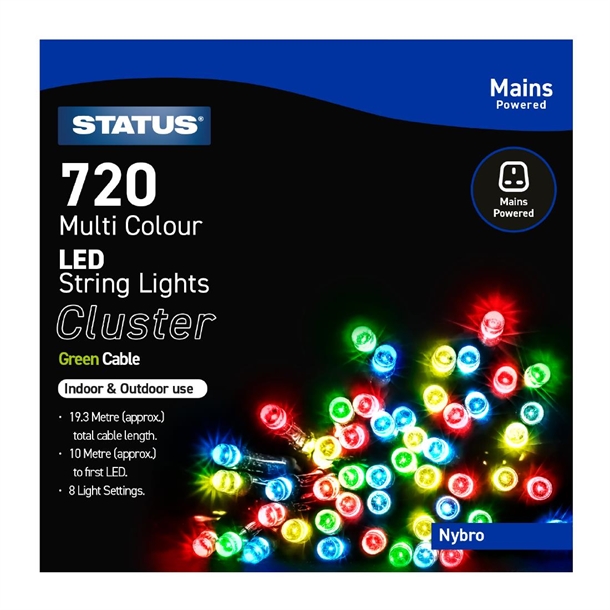 Status Nybro Multi Coloured LED Indoor/Outdoor Mains Powered String lights