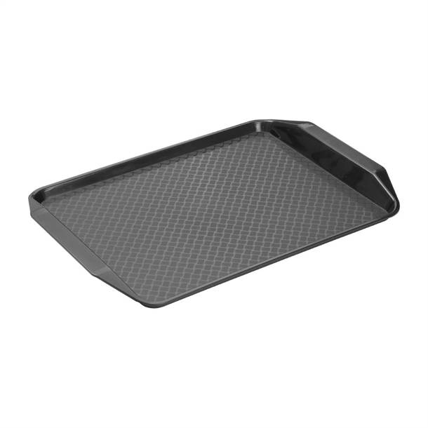 Olympia Kristallon Handled Fast Food Tray Black - 435x305x30mm