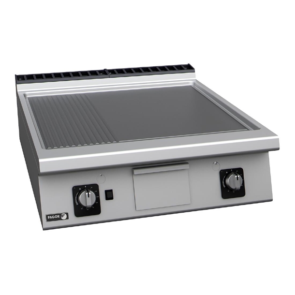 Fagor 900 Series Natural Gas Frytop Half Smooth/Ribbed Plate Counter Top(Direct)