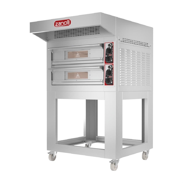 Zanolli EP70 4/MC Single Deck Electric Pizza Oven with St & & Hood (Direct)