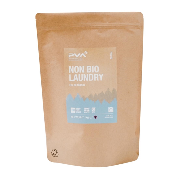 PVA Hygiene Water Soluble Paper Sachets Non-Bio Laundry (Pack 50)