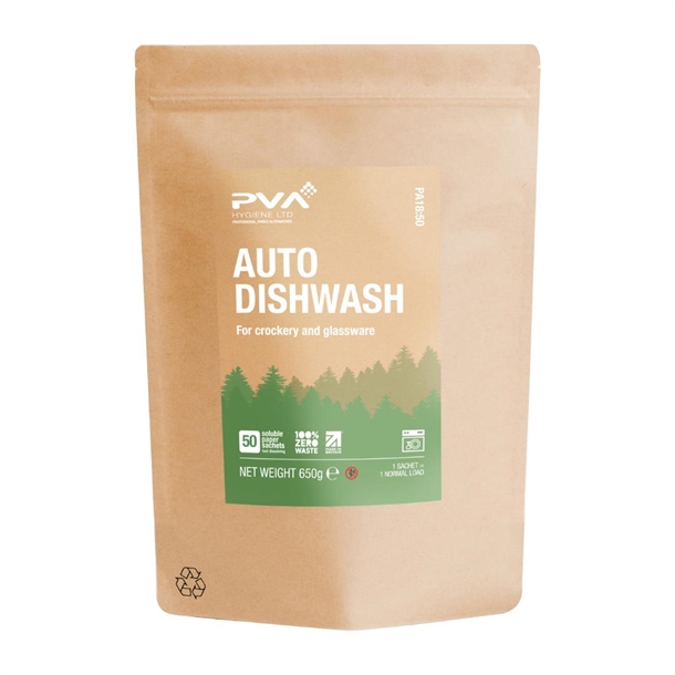 PVA Hygiene Water Soluble Paper Sachets Machine Dishwash (Pack 50)