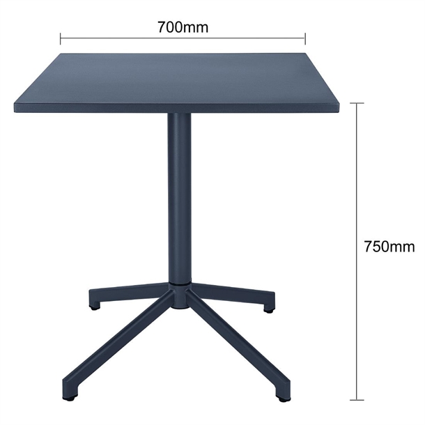 Bolero Porto Folding Table Slate Blue 700x750mm - HZ375 - Nisbets