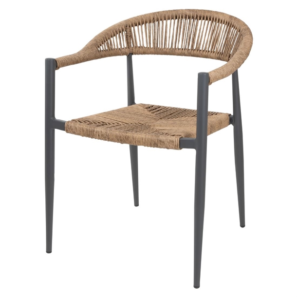 Bolero Eden PE Twist Rattan Outdoor Armlehnstuhl Natur (4 Stück)