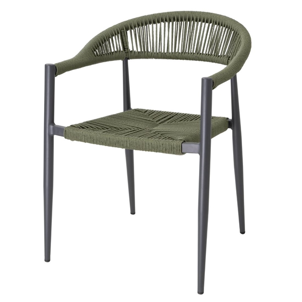 Bolero Eden PE Twist Rattan Outdoor Armstuhl Grün (4 Stück)