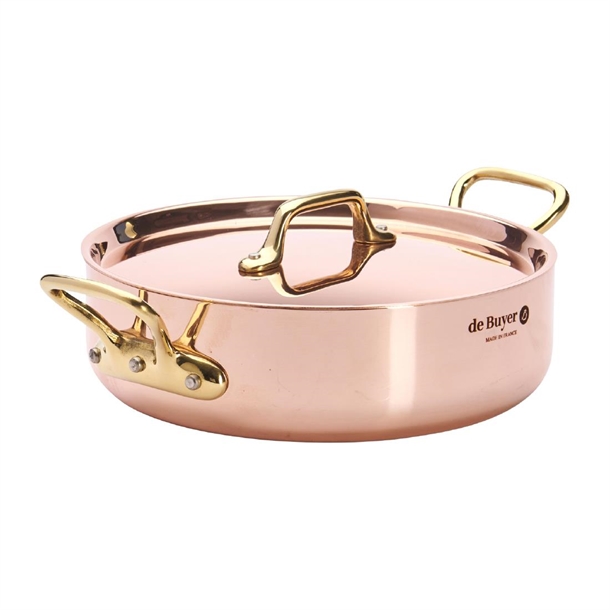 De Buyer Inocuivre Brass Saute-Pan with Lid - 200mm (B2B)