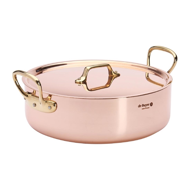 De Buyer Inocuivre Brass Saute-Pan With Lid - 280mm (B2B)