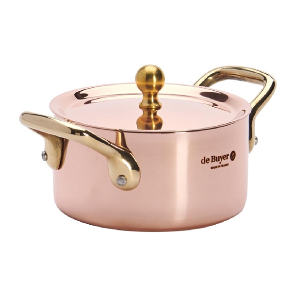 De Buyer Mini Saucepan Inocuivre Brass Handles - 100mm