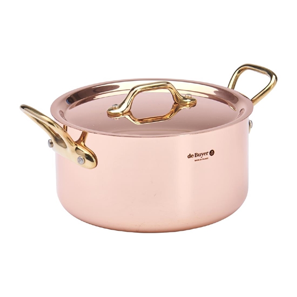 De Buyer Inocuivre Brass Round Stewpan With Lid - 160mm (B2B)