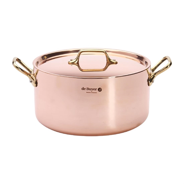 De Buyer Inocuivre Brass Round Stewpan With Lid - 240mm (B2B)