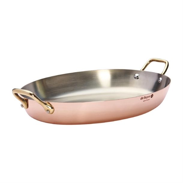 De Buyer Oval Dish Inocuivre Brass Handles - 360mm (B2B)