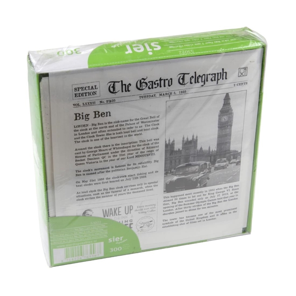 Sier Einweg Fettabweisende Papiertüte Zeitungspapier 2 Seiten offen 170 x 170mm (300 Stück)