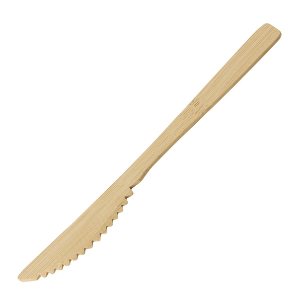 Sier Einwegbesteck Messer Bambus 170mm (50 Stck) - HZ711 - Nisbets