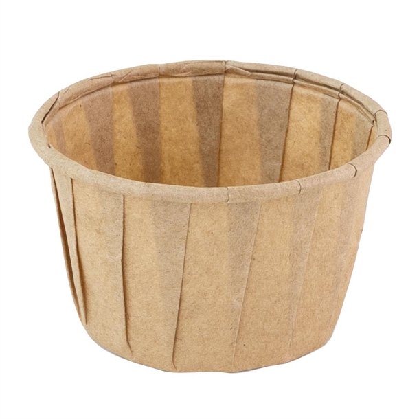 Sier Disposables Souffle bakje (FSC® papier) rond bruin 37ml