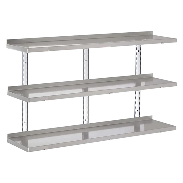 Gastro-M Komplettregal 3 Ebenen 160x40cm - Komplettes Montage-Set (Ohne Schrauben)