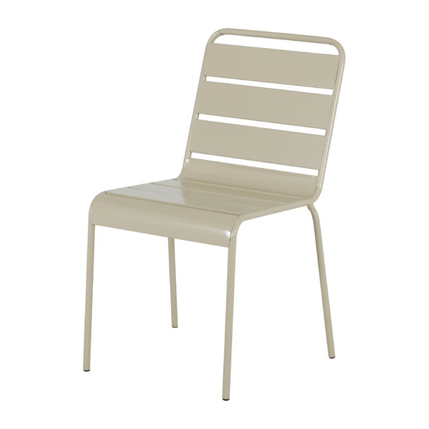 Bolero Amalfi Slattted Steel Side Chairs - Taupe (Set 4)