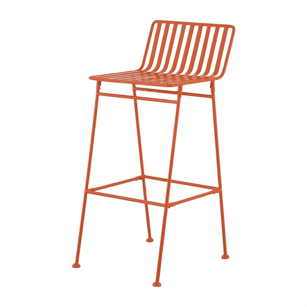 Bolero Spritz Slatted Bar Stool Vibrant Orange (Set 2)