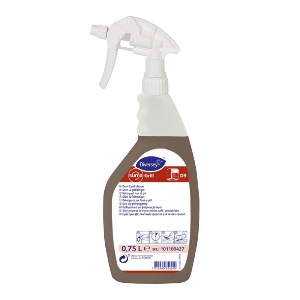 Diversey Suma Grill D9 Heavy Duty Oven & Grill Cleaner - 750ml (Pack 6)