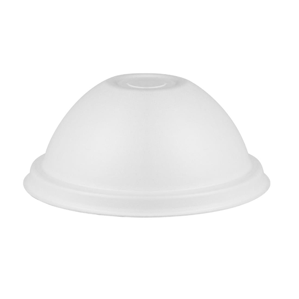 Vegware Nourish Moulded Fibre Cold Cup Dome Lid w/Hole 89-Series (Box 1000)