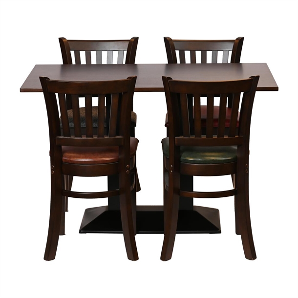 Turin Rect Dining Table Manhattan Chair Dark Walnut Bordeaux (Pack 4) (Direct)