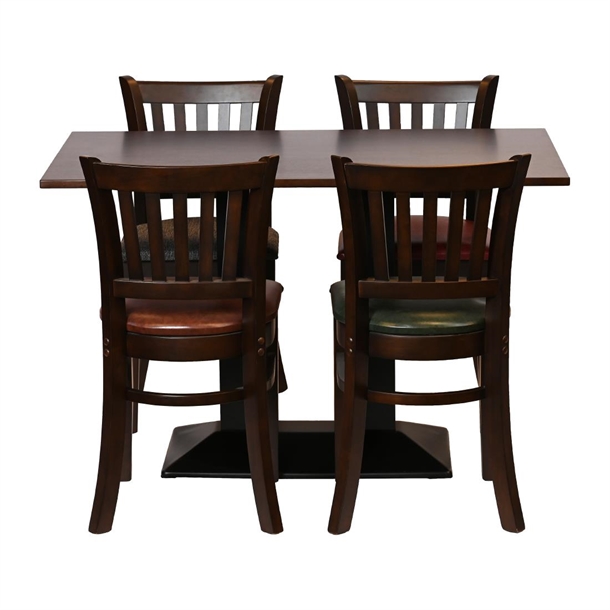 Turin Rect Dining Table Manhattan Chair Dark Walnut Forest(Pack 4) (Direct)