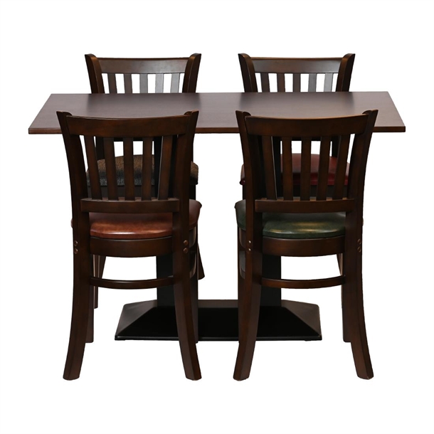 Turin Rect Dining Table Manhattan Chair Dark Walnut Scarlett (Pack 4) (Direct)