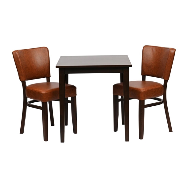 Pimlico Square Dining Table Oregon Chair Dark Walnut Bison Tan (Pack 2) (B2B)