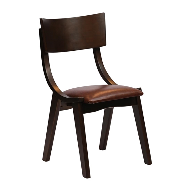 Chelsea Dining Chair in Dark Walnut with Bison Espresso Seat (Pack 6) (B2B)
