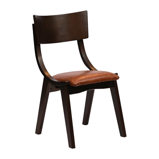 Chelsea Dining Chair in Dark Walnut with Bison Tan Seat (Pack 6) (B2B)