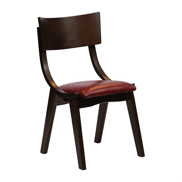Chelsea Dining Chair in Dark Walnut with Bison Bordeaux Seat (Pack 6) (B2B)