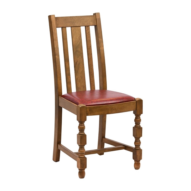 Thame Traditional Dining Chair Weathered Oak Bison Bordeaux (Pack 6) (B2B)