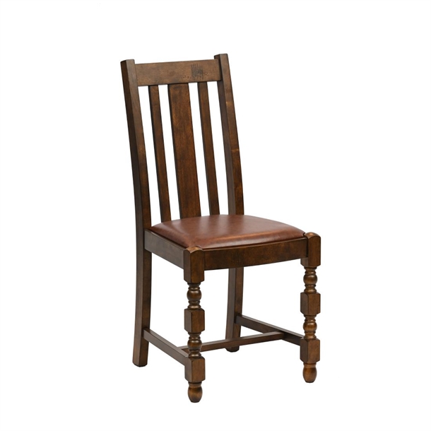 Thame Traditional Dining Chair Vintage Bison Espresso Seat (Pack 6) (B2B)