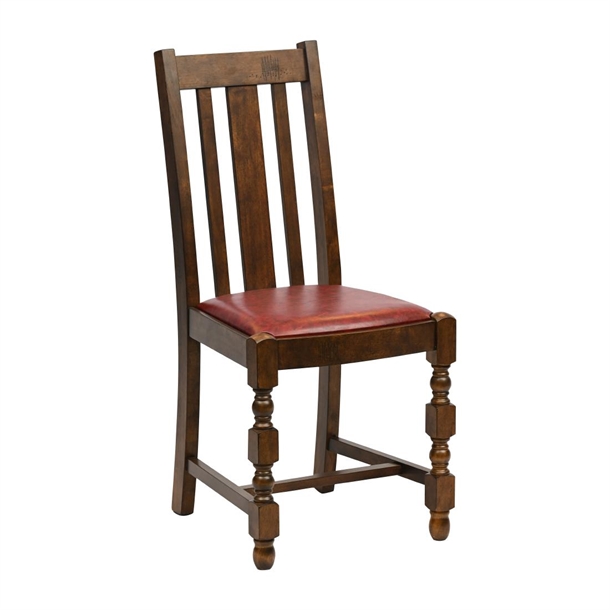 Thame Traditional Dining Chair Vintage Bison Bordeaux Seat (Pack 6) (B2B)