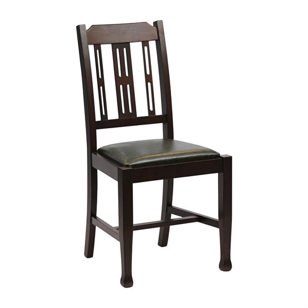 Lattice Back Dining Chair in Dark Walnut with Bison Cedar Seat (Pack 6) (B2B)